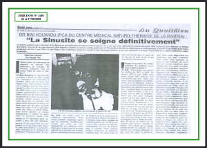 Parrution Dans La Presse (Soir Info)