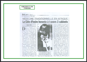 La Presse Honnore Les Prouesses de la Medecine Taditionnel (Gp20)